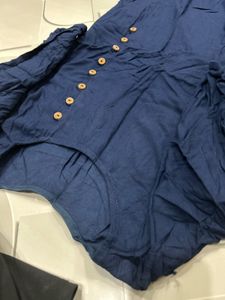 Blue Button Down Kurta for women