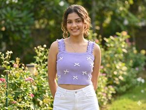 Cute Lavender Ribbed Top with Bows