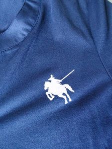 Navy Blue Polo T-Shirt with Horse Logo