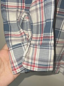 Oversized Plaid Button-Up Shirt