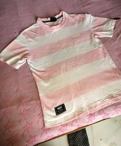 Pink & White Striped T-Shirt