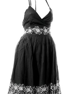 Cute Black Floral Mini Dress