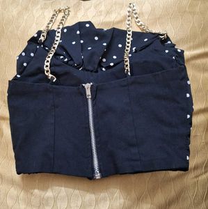 Chic Black Polka Dot Chain padded with gold straps