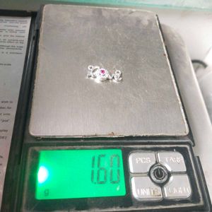 Pure Silver Love Pendant with Pink Stones