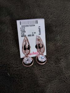 Rose Gold CZ Drop Earrings