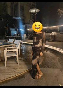 Elegant mixed black and grey Maxi Dress 🤍🩶