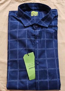 Peter England Men's Blue Check Shirt