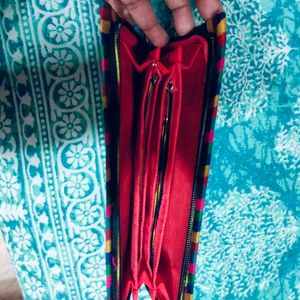 Handmade Embroidered Peacock Clutch
