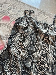 Snake Print Slip Dress