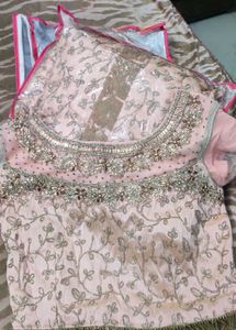 Embroidered peach women  Lehenga Choli Set
