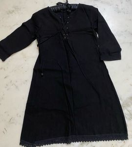 Elegant Black Lace Trimmed Midi Dress