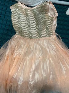 Elegant Peach Party Dress