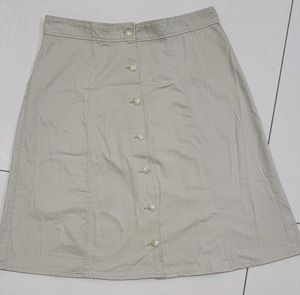 Vintage Button-Front A-Line Skirt