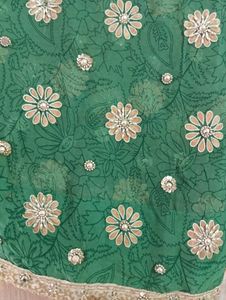 GREEN EMBROIDERY SAREE