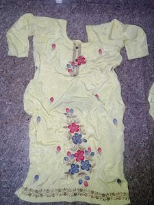 cream silk salwar kameez