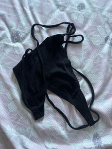 Black Halter Neck Bikini Top