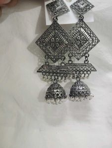 Oxidized Jhumka Earrings