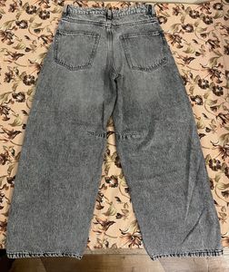 Grey Wide Leg Jeans