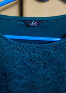 Elegant Teal Lace Top