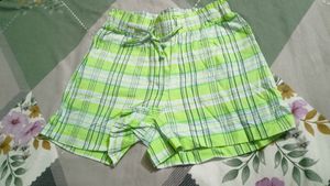 Lime Green Plaid Shorts