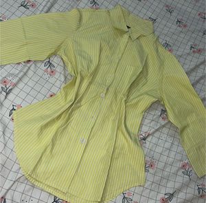 Yellow Striped Button-Up Shirt