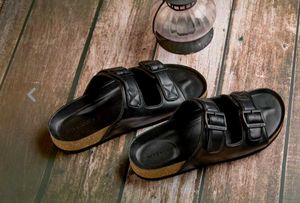 Neeman's Cork Sandals- Solid Black