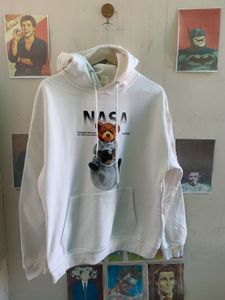 White NASA Bear Hoodie