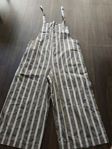 Striped Wide Leg Overalls