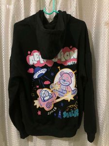 Black Cartoon Graphic Hoodie