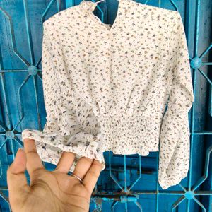 Chic Floral Print Long Sleeve Blouse