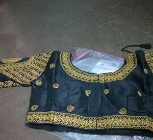Black Embroidered  South Indian Design Blouse