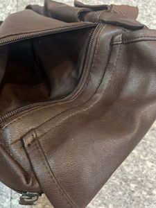 Brown Faux Leather Crossbody Bag