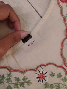White Embroidered Kurta with Pants
