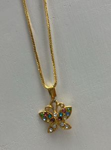 Gold Plated Butterfly Necklace