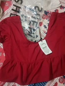 Red Ruffled Top