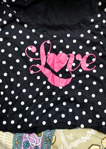 Black & White Polka Dot "Love" T-Shirt