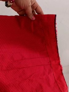 Red Blouse piece Unstitched