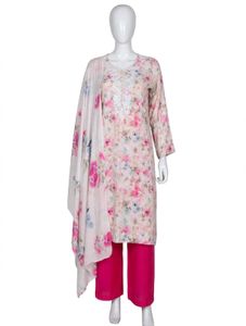 Floral Print Kurta Set with Dupatta