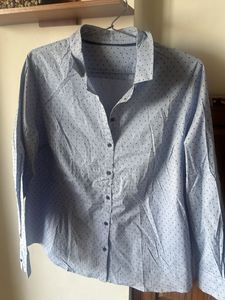 m&amp;s formal Polka Dot Button-Up Shirt