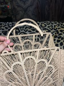 Woven Clutch with Fan Design