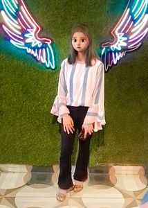 Striped Bell Sleeve Top