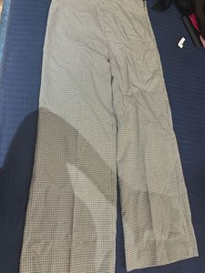 Plaid Wide Leg Trousers