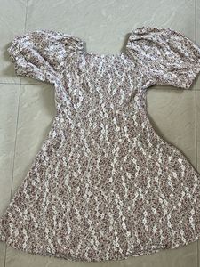 Cute Floral Puff Sleeve Mini Dress