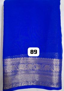 Blue georgette saree
