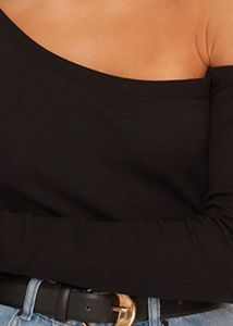 Chic One-Shoulder Long Sleeve Top