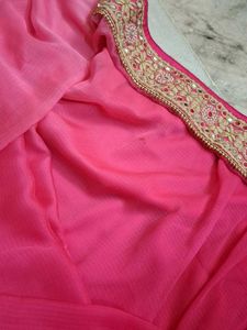 Pink Embellished Saree with Blouse