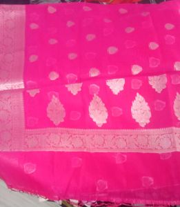 Vibrant Pink Artificial Silk Saree
