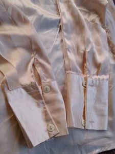 Elegant Cream Satin Shirt