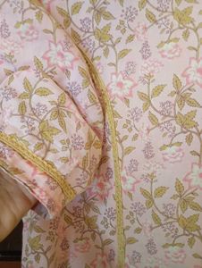 libas Pink Floral Kurta Set