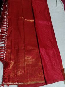 Beautiful Red &amp; Gold Banarasi Silk Saree